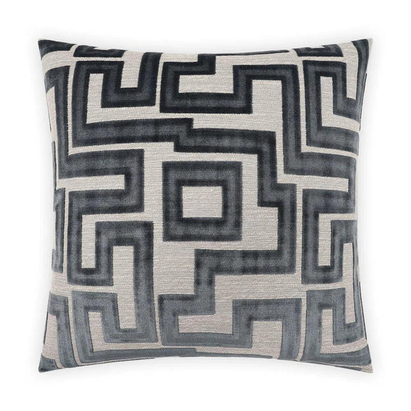 Modernist Steel Grey Throw Pillow With Insert Throw Pillows LOOMLAN By D.V. Kap