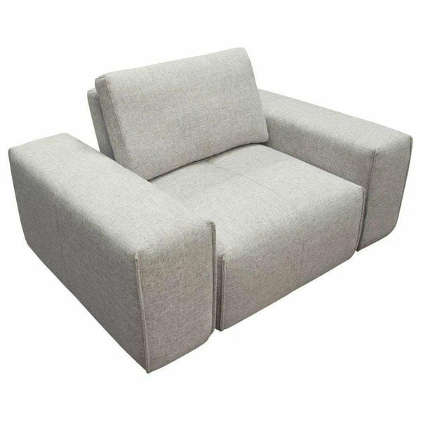 Modular 1-Seater with Adjustable Backrest in Light Grey Fabric Modular Components LOOMLAN By Diamond Sofa