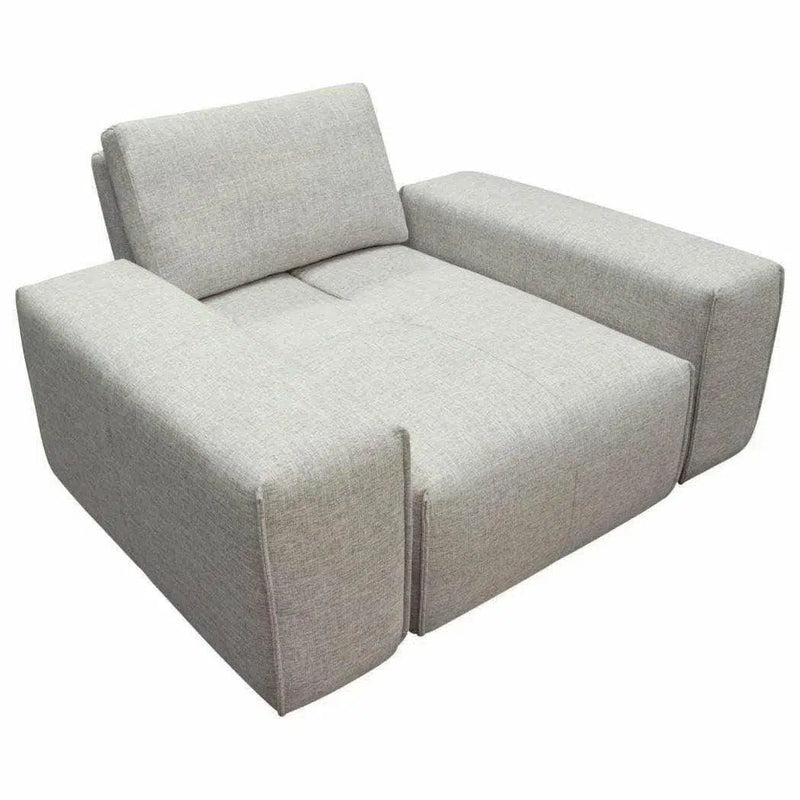 Modular 1-Seater with Adjustable Backrest in Light Grey Fabric Modular Components LOOMLAN By Diamond Sofa