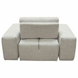 Modular 1-Seater with Adjustable Backrest in Light Grey Fabric Modular Components LOOMLAN By Diamond Sofa