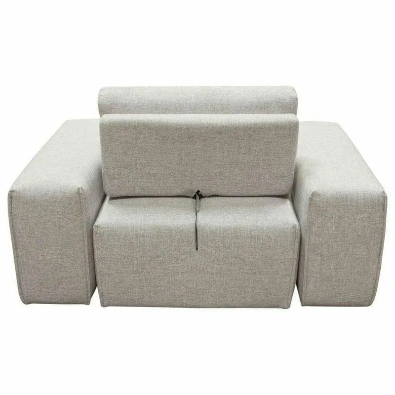 Modular 1-Seater with Adjustable Backrest in Light Grey Fabric Modular Components LOOMLAN By Diamond Sofa