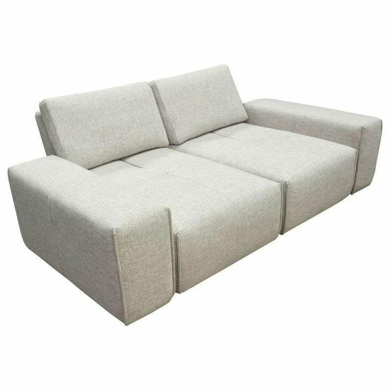 Modular 2-Seater with Adjustable Backrests in Light Grey Fabric Modular Sofas LOOMLAN By Diamond Sofa