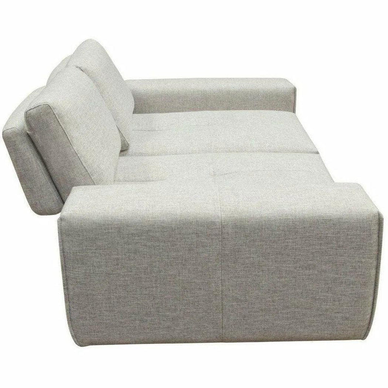 Modular 2-Seater with Adjustable Backrests in Light Grey Fabric Modular Sofas LOOMLAN By Diamond Sofa