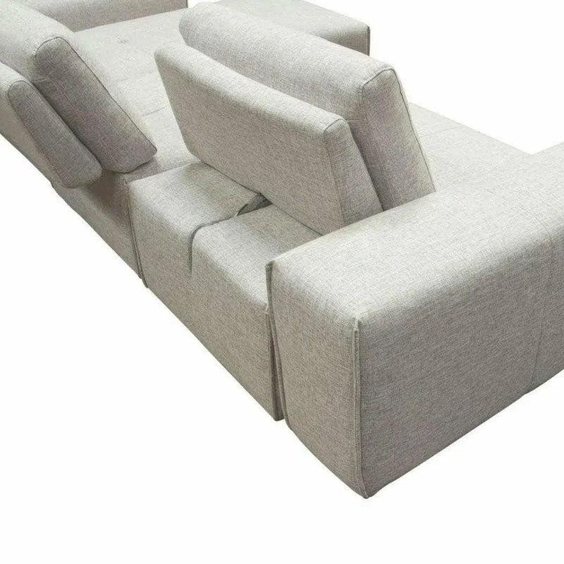 Modular 3-Seater Chaise Sectional with Adjustable Backrest Modular Sofas LOOMLAN By Diamond Sofa