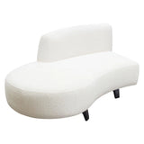 Modular Armless Curved Back White Boucle Sherpa Left Chaise Modular Components LOOMLAN By Diamond Sofa