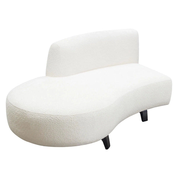 Modular Armless Curved Back White Boucle Sherpa Left Chaise Modular Components LOOMLAN By Diamond Sofa