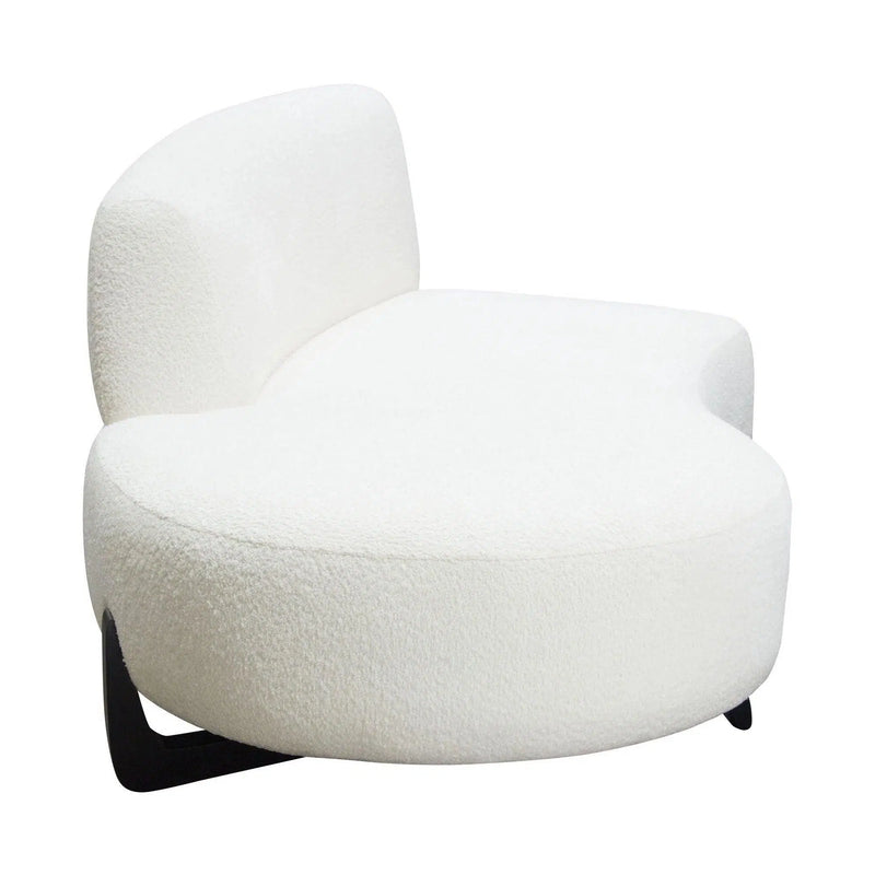 Modular Armless Curved Back White Boucle Sherpa Left Chaise Modular Components LOOMLAN By Diamond Sofa