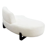 Modular Armless Curved Back White Boucle Sherpa Left Chaise Modular Components LOOMLAN By Diamond Sofa