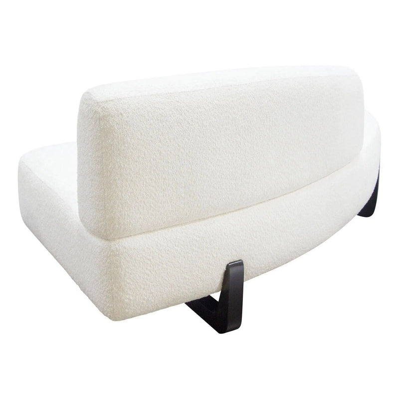 Modular Armless Curved Back White Boucle Sherpa Left Chaise Modular Components LOOMLAN By Diamond Sofa