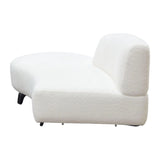 Modular Armless Curved Back White Boucle Sherpa Left Chaise Modular Components LOOMLAN By Diamond Sofa