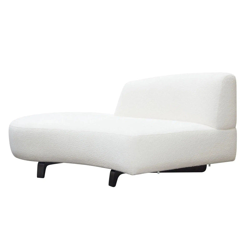 Modular Armless Curved Back White Boucle Sherpa Left Chaise Modular Components LOOMLAN By Diamond Sofa