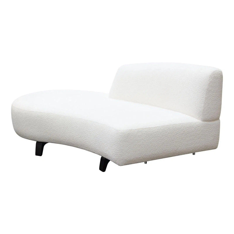 Modular Armless Curved Back White Boucle Sherpa Left Chaise Modular Components LOOMLAN By Diamond Sofa