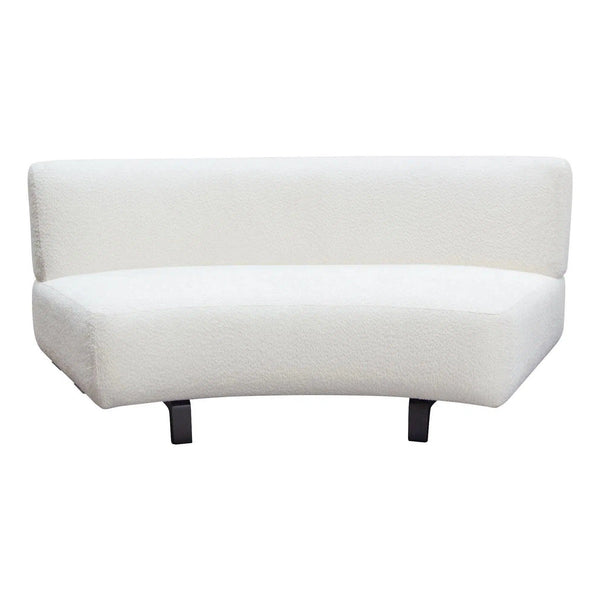 Modular Armless Curved Back White Boucle Sherpa Loveseat Modular Components LOOMLAN By Diamond Sofa