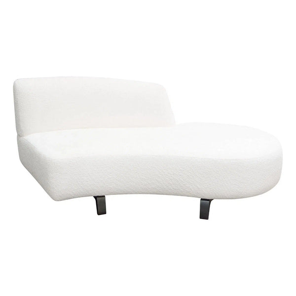 Modular Armless Curved Back White Boucle Sherpa Right Chaise Modular Components LOOMLAN By Diamond Sofa