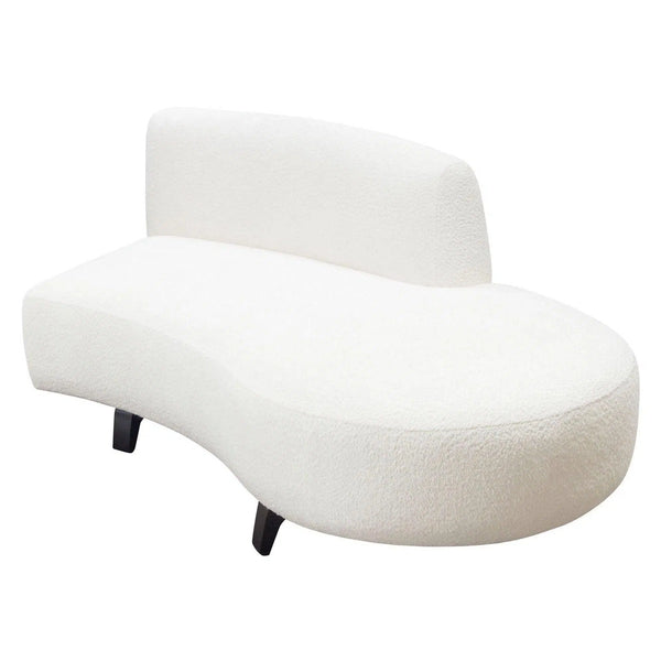 Modular Armless Curved Back White Boucle Sherpa Right Chaise Modular Components LOOMLAN By Diamond Sofa