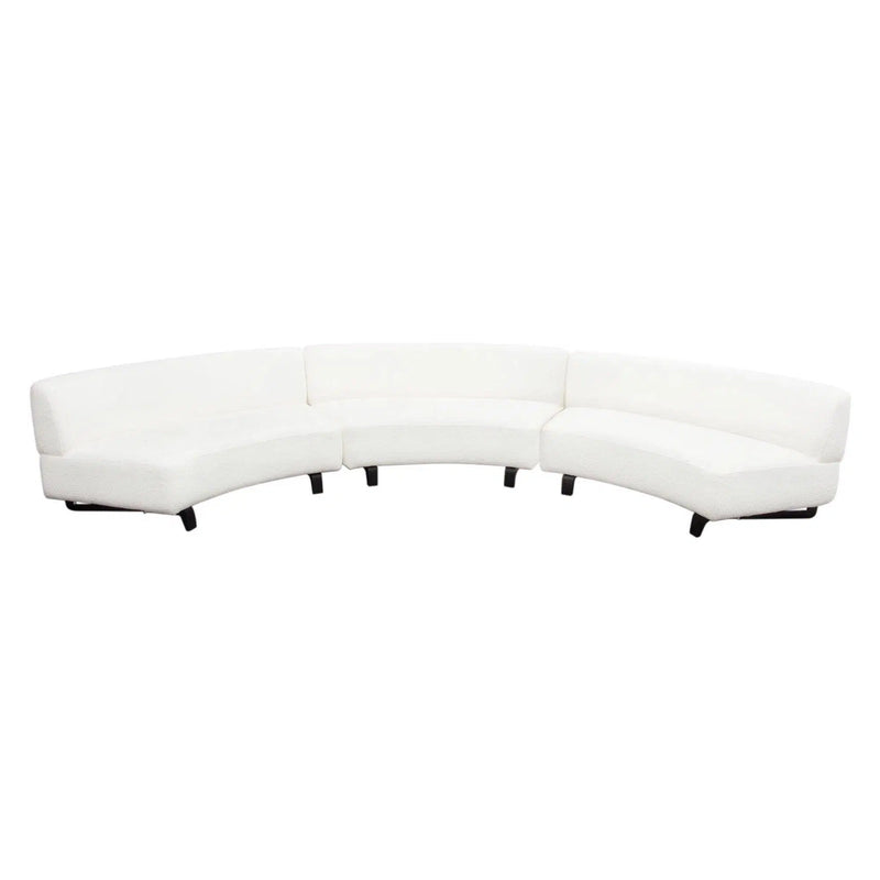 Modular Armless Curved Back White Boucle Sherpa Sofa 3PC Set Modular Sofas LOOMLAN By Diamond Sofa