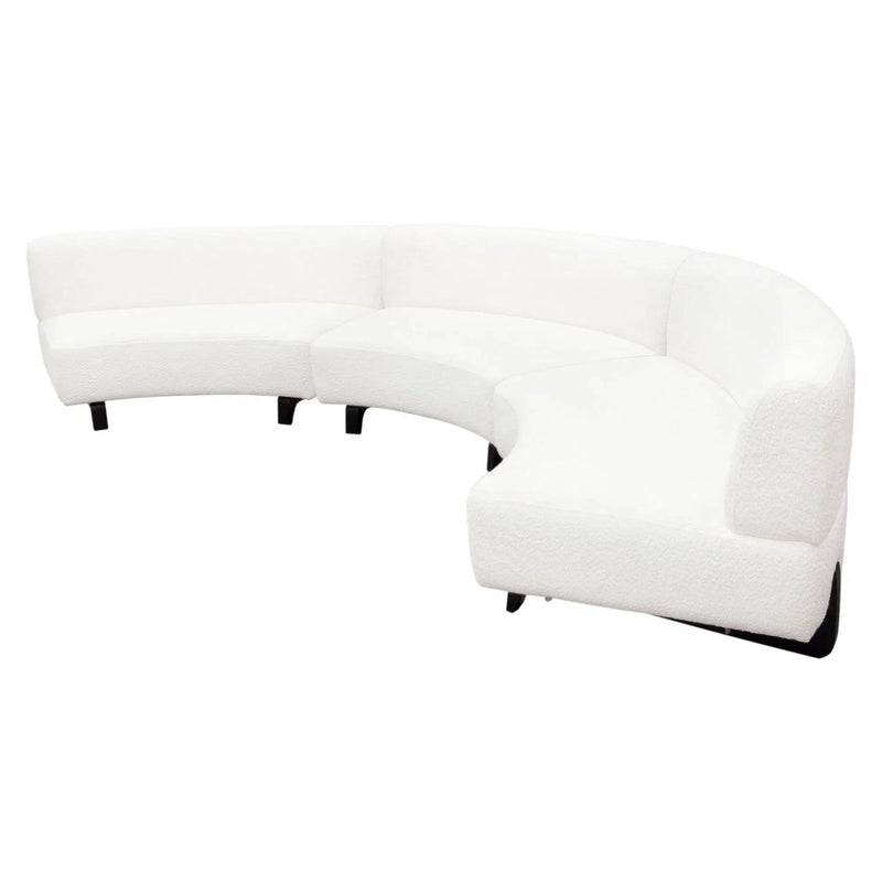 Modular Armless Curved Back White Boucle Sherpa Sofa 3PC Set Modular Sofas LOOMLAN By Diamond Sofa