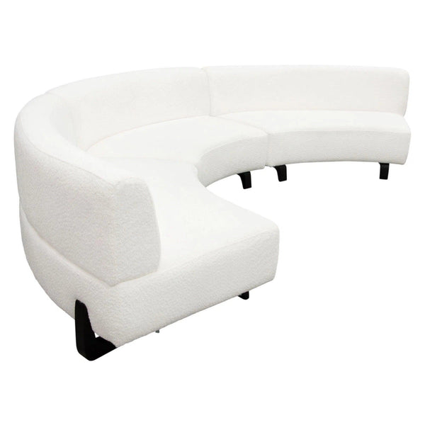 Modular Armless Curved Back White Boucle Sherpa Sofa 3PC Set Modular Sofas LOOMLAN By Diamond Sofa