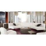 Modular Armless Curved Back White Boucle Sherpa Sofa 3PC Set Modular Sofas LOOMLAN By Diamond Sofa