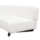 Modular Armless Curved Back White Boucle Sherpa Sofa 3PC Set Modular Sofas LOOMLAN By Diamond Sofa