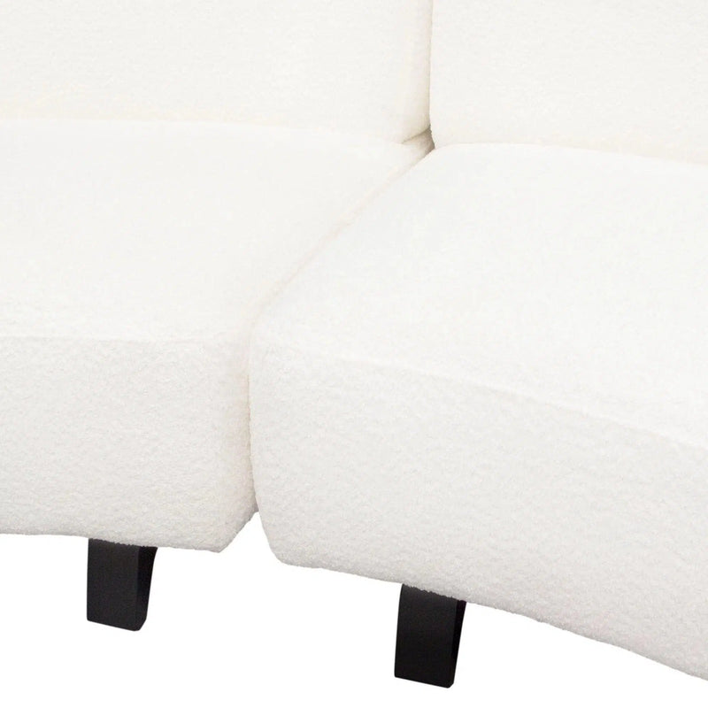 Modular Armless Curved Back White Boucle Sherpa Sofa 3PC Set Modular Sofas LOOMLAN By Diamond Sofa