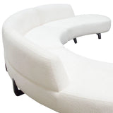 Modular Armless Curved Back White Boucle Sofa Chaise 3PC Set Modular Sofas LOOMLAN By Diamond Sofa