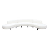 Modular Armless Curved Back White Boucle Sofa Chaise 3PC Set Modular Sofas LOOMLAN By Diamond Sofa