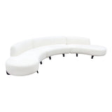 Modular Armless Curved Back White Boucle Sofa Chaise 3PC Set Modular Sofas LOOMLAN By Diamond Sofa