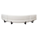 Modular Armless Curved Back White Boucle Sofa Chaise 3PC Set Modular Sofas LOOMLAN By Diamond Sofa