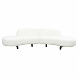 Modular Curved Back White Boucle Sherpa Sofa Chaise 2PC Set Modular Sofas LOOMLAN By Diamond Sofa