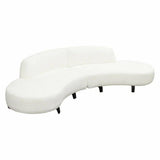 Modular Curved Back White Boucle Sherpa Sofa Chaise 2PC Set Modular Sofas LOOMLAN By Diamond Sofa