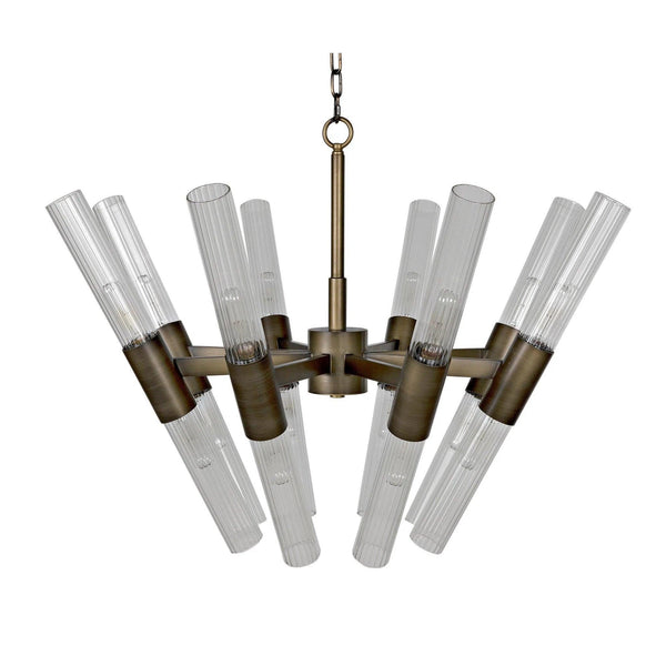 Moira Chandelier, Aged Brass Finish Chandeliers LOOMLAN By Noir