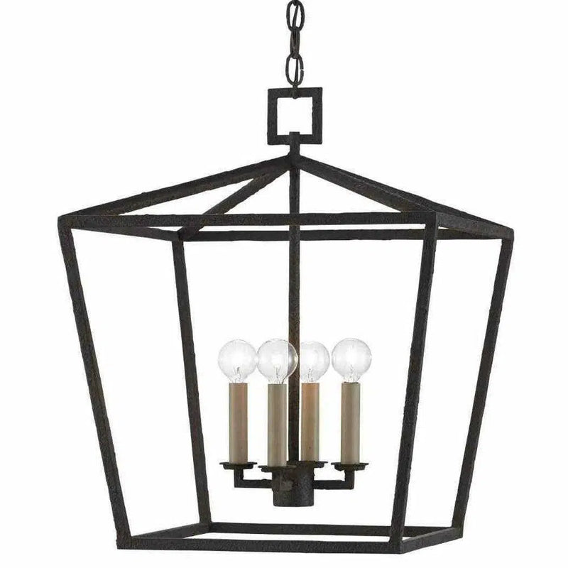 Mole Black Denison Black Medium Lantern Lanterns LOOMLAN By Currey & Co