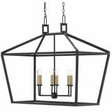 Mole Black Denison Rectangular Lantern Lanterns LOOMLAN By Currey & Co