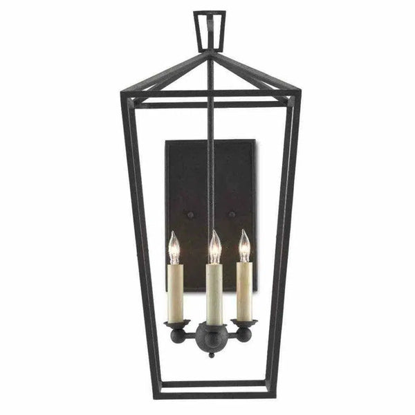 Mole Black Denison Wall Sconce Wall Sconces LOOMLAN By Currey & Co