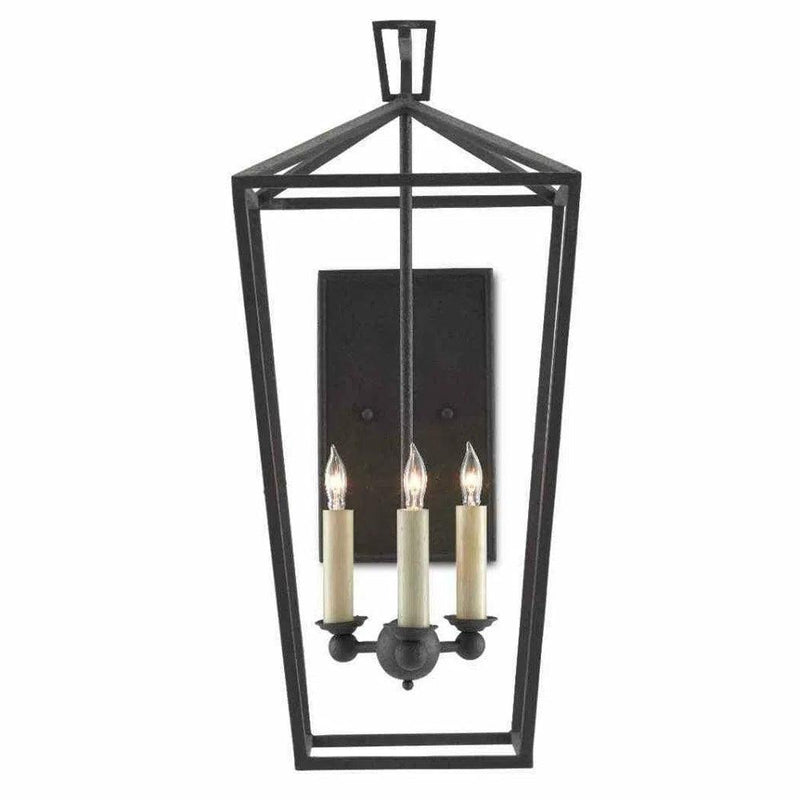 Mole Black Denison Wall Sconce Wall Sconces LOOMLAN By Currey & Co