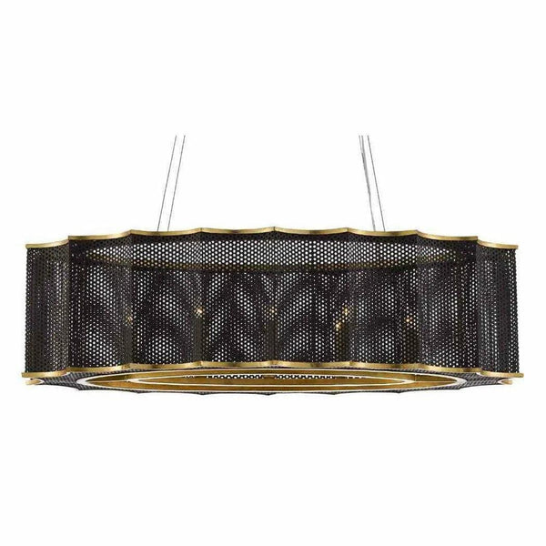 Mole Black Gold Leaf Nightwood Chandelier Chandeliers LOOMLAN By Currey & Co