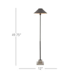 Mole Black Gold Leaf Polished Concrete Fudo Floor Lamp Floor Lamps LOOMLAN By Currey & Co