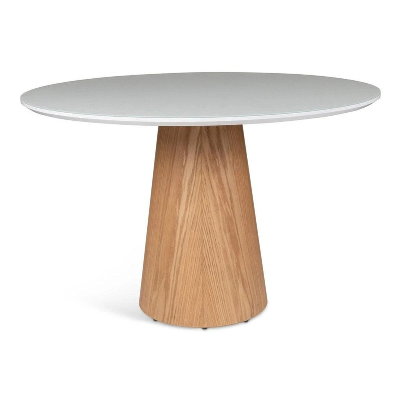 Mona Glass Top Round Dining Table Dining Tables LOOMLAN By Urbia