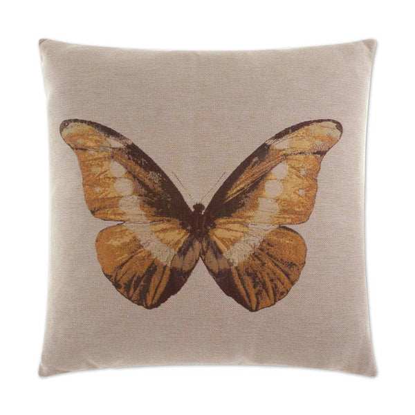 Monarch Yellow Throw Pillow With Insert Throw Pillows LOOMLAN By D.V. Kap