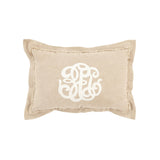 Monogram Blue Lumbar Pillow Covers With Insert June Throw Pillows LOOMLAN By LOOMLAN