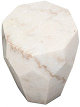 Monolith Marble White Geometric Side Table Side Tables LOOMLAN By Noir