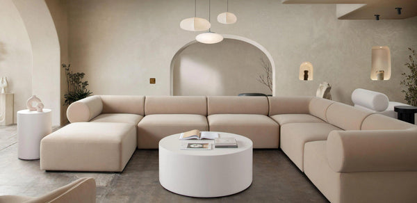 Montage Ivory Faux Cemen Round Cocktail Table Coffee Tables LOOMLAN By Diamond Sofa