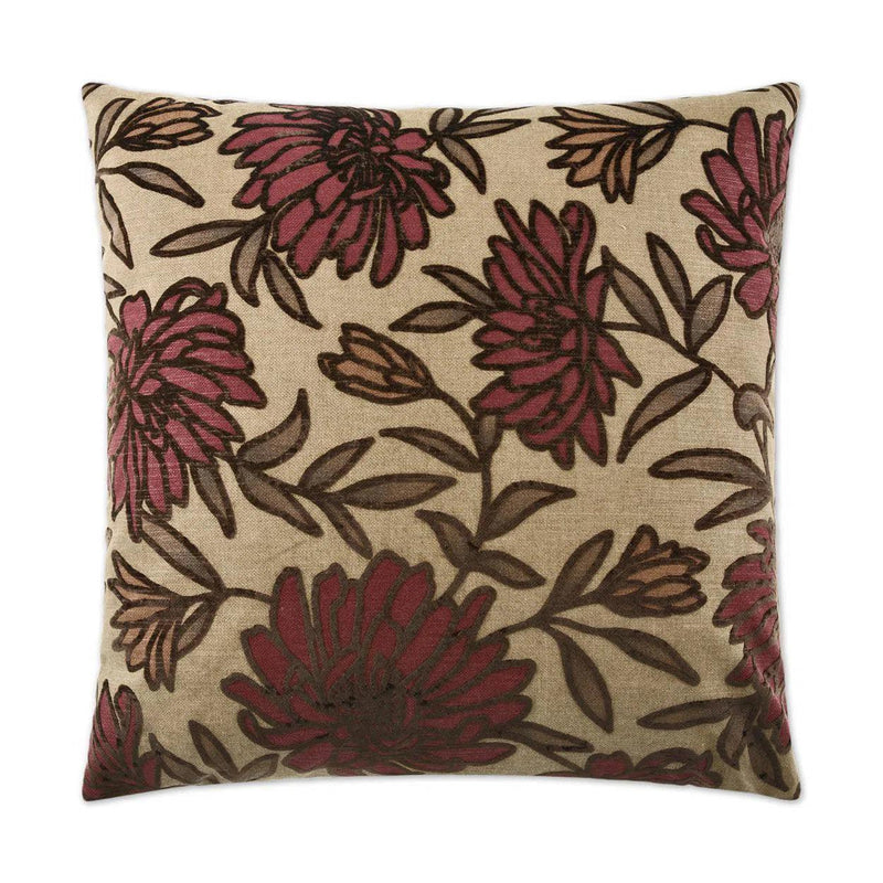 Montague Burgundy Throw Pillow With Insert Throw Pillows LOOMLAN By D.V. Kap