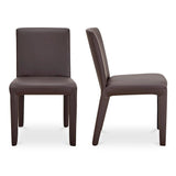 Monte Vegan Leather and Wood Armless Dining Chair (Set of 2) Dining Chairs LOOMLAN By Moe's Home