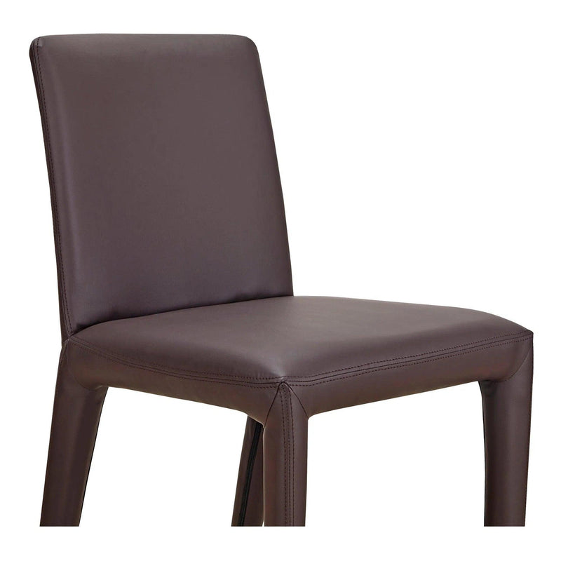 Monte Vegan Leather and Wood Armless Dining Chair (Set of 2) Dining Chairs LOOMLAN By Moe's Home