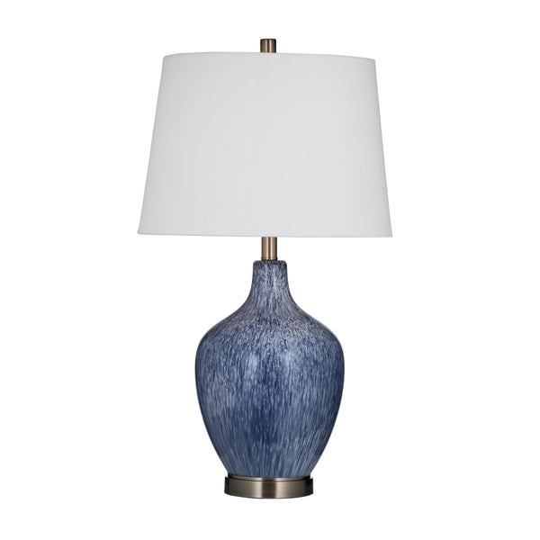Montego Ceramic and Metal Reactive Blue Table Lamp Table Lamps LOOMLAN By Bassett Mirror