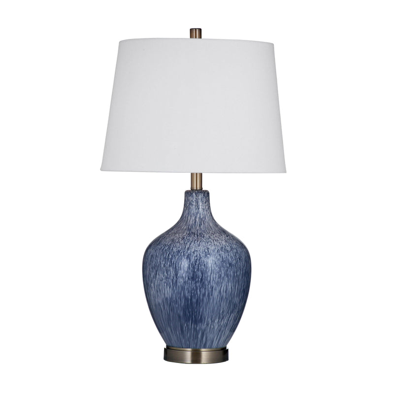 Montego Ceramic and Metal Reactive Blue Table Lamp Table Lamps LOOMLAN By Bassett Mirror