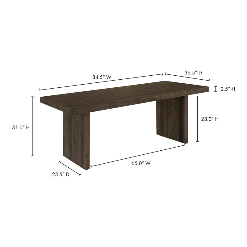 Monterey Rustic Solid Pine Wood Dining Table Dining Tables LOOMLAN By Moe's Home