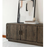 Monterey Rustic Solid Pine Wood Media Sideboard TV Stand TV Stands & Media Centers LOOMLAN By Moe's Home